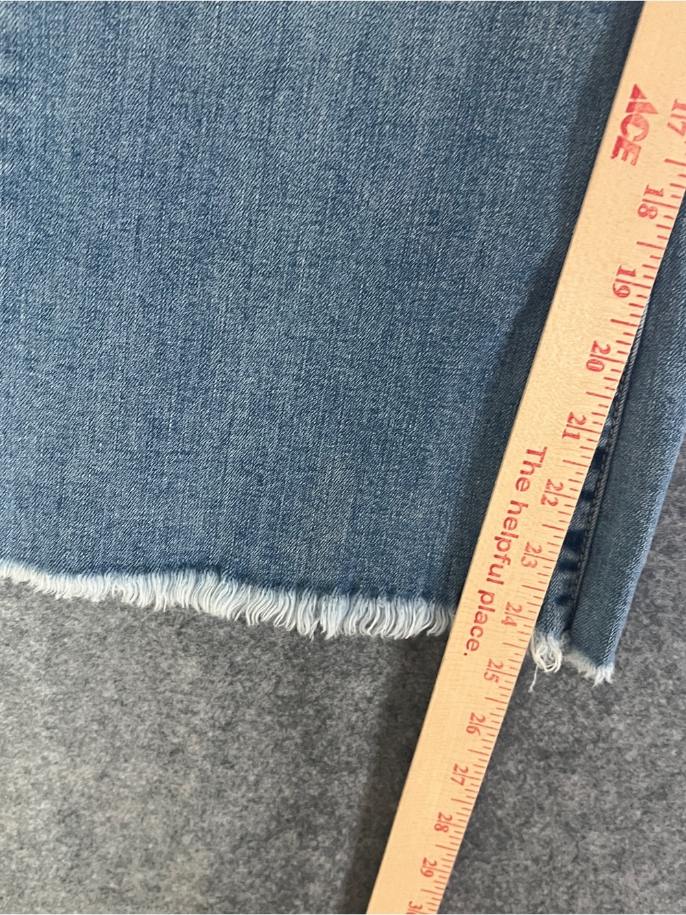 JUST BLACK USA Wide Leg Crop Jeans Light Wash Whiskered Raw Hem Stretch Size 24 - Picture 13 of 16